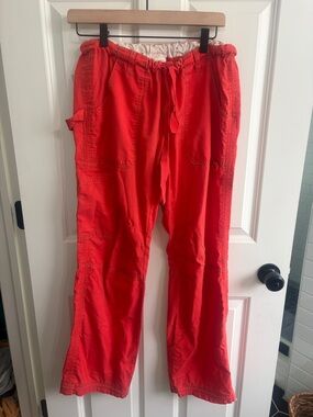 Great condition size S Kathy Peterson Koi scrub pant. Bright orange. Drawstring.